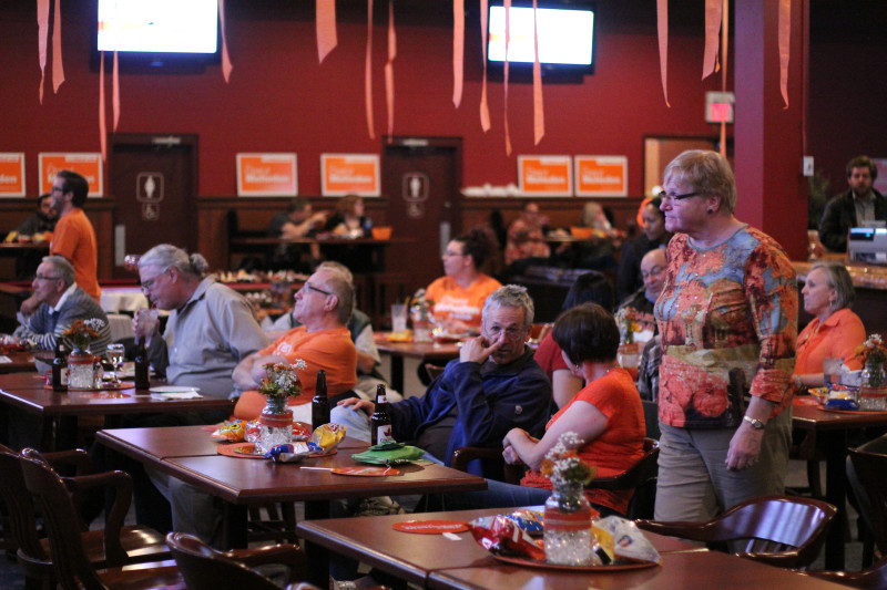 NDP election party on the solemn side