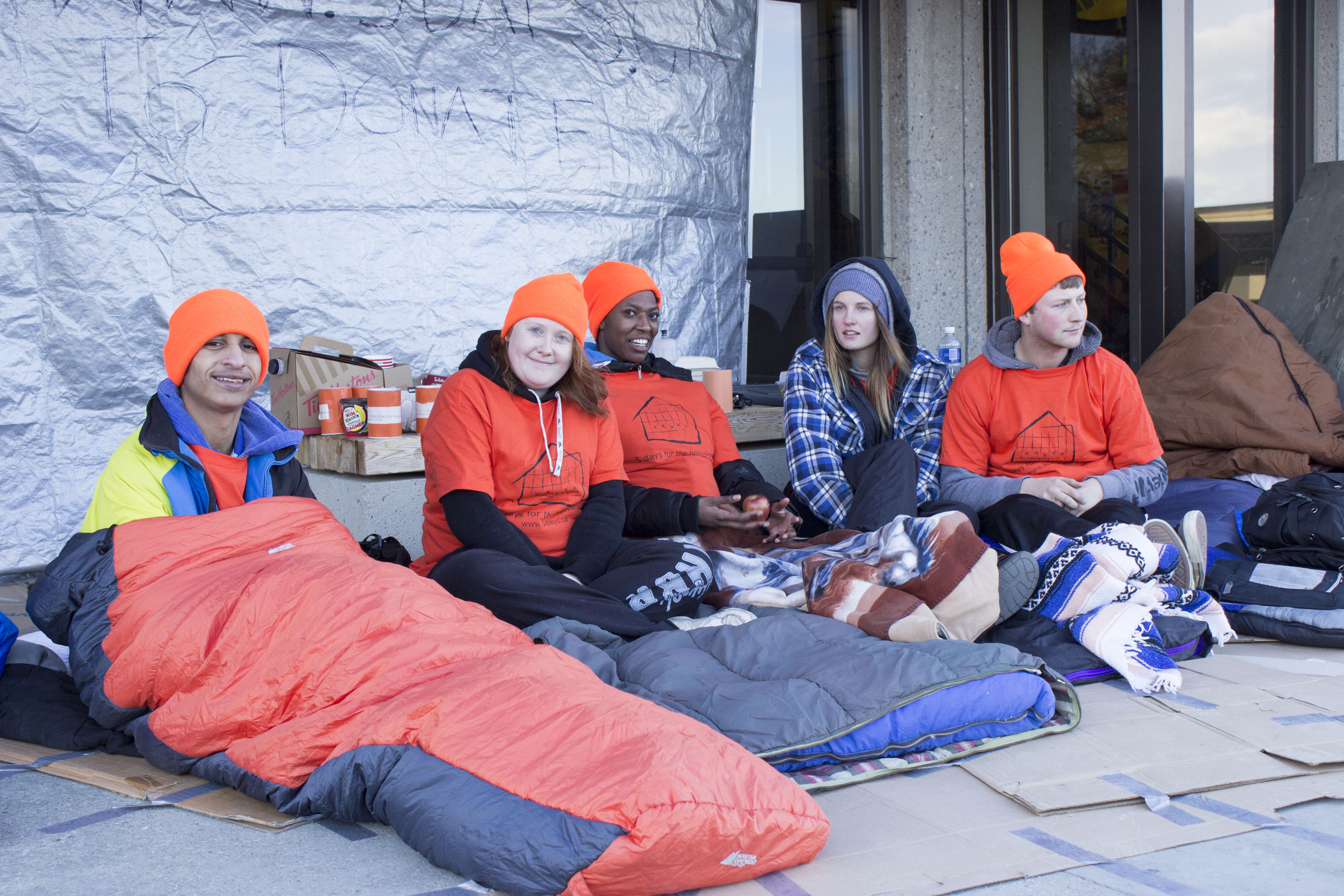 Sleeping in the cold for charity