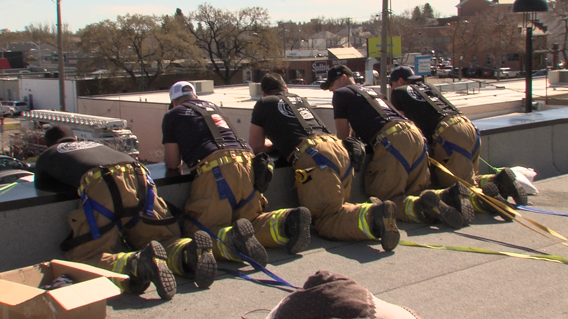 Firefighters camp out for a good cause